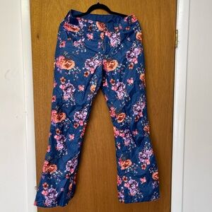 The North Face Floral Women’s Snow Bottoms - Blue and Pink